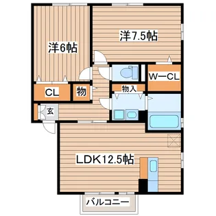 ウィルモア D棟【2階】の間取り