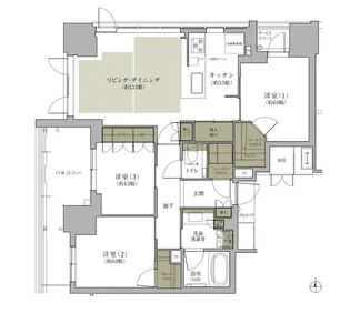 ジオタワー堺筋本町【24階】の間取り
