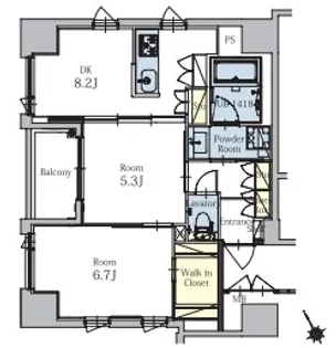 エンクレスト博多THE TIME【2階】の間取り