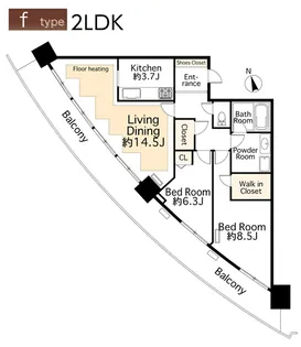 アートヴィレッジ大崎ビュータワー(SA借上)【10階】の間取り