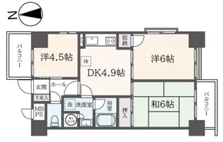 ライオンズマンション聖蹟桜ヶ丘第3【3階】の間取り