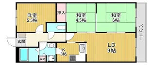 コムズスクエア赤川【6階】の間取り