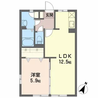 グリーンステージしんさかえ II A【1階】の間取り