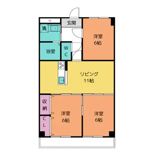 グリーンヒル大和II【6階】の間取り