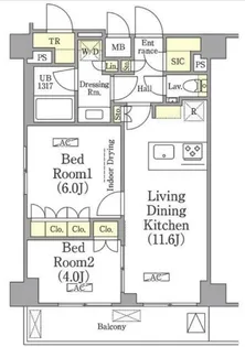 ザ・パークワンズ高輪【5階】の間取り