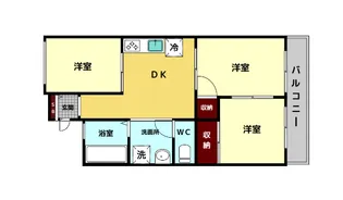 サンコート飛鳥【1階】の間取り