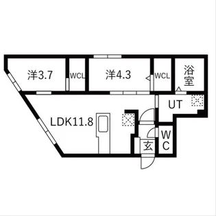 ラグランジュ円山【4階】の間取り
