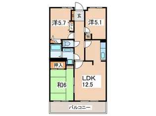 ボヌール湘南山手【3階】の間取り