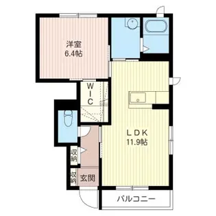 ウヴェールメゾン安塚F【1階】の間取り