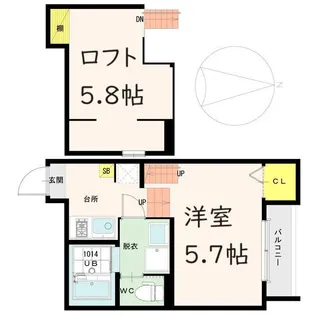 BELLE VILLA長町【1階】の間取り