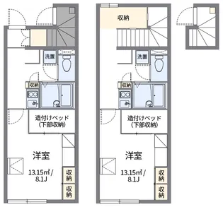 レオパレスグリーンフィールド2【2階】の間取り