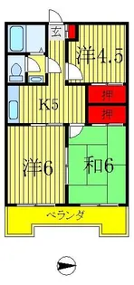 越ゴールデンフラット【2階】の間取り