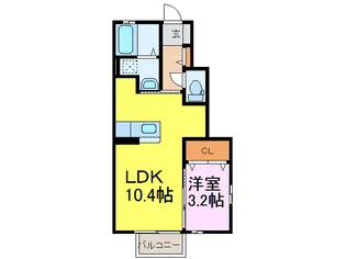 プランドール・ミスギ【1階】の間取り