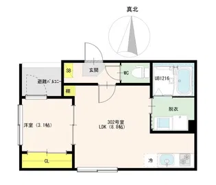 ハーモニーテラス日比野【3階】の間取り