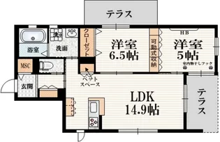 テラス桜ヶ丘B【1階】の間取り