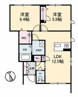 クレスト【1階】の間取り