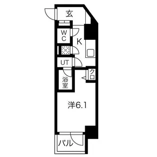 レジュールアッシュOSAKAデイフィール【6階】の間取り