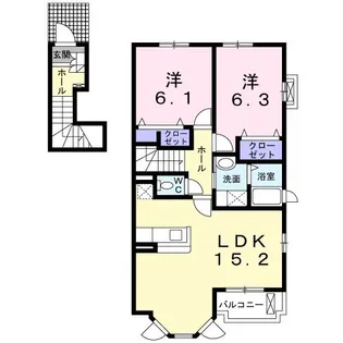 プリマヴェーラB【2階】の間取り