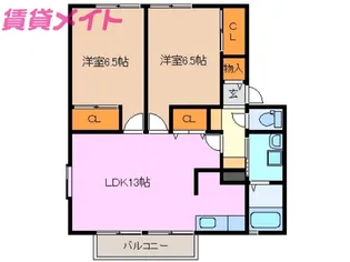 ハニーネスト A棟【1階】の間取り
