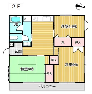 ハイツパークサイド【2階】の間取り