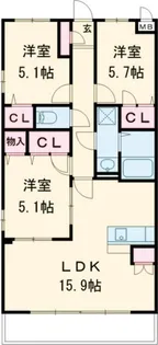 ブリリアントクレール【2階】の間取り