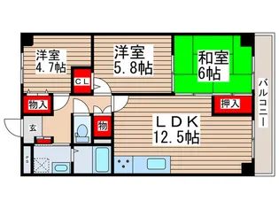 エクセラン三郷【3階】の間取り
