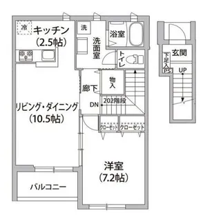 ルフレ用賀B棟【1階】の間取り