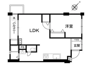 篠原コーポラスC棟【4階】の間取り