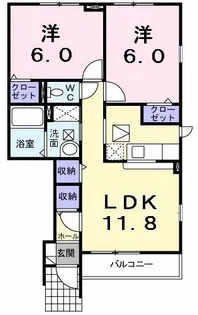 ラ・パヴァーヌA【1階】の間取り