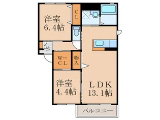 ディアコートハイツ D棟【2階】の間取り