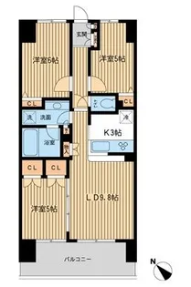エコロジー千葉みなとレジデンス【6階】の間取り