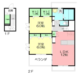 Fメゾン 北棟【2階】の間取り