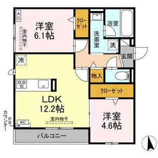 セレスティア鷺山 WEST【2階】の間取り