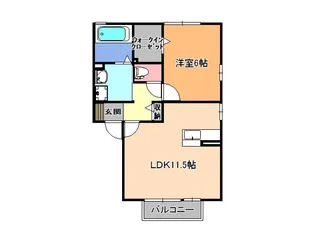 ラフィネサワ A棟【1階】の間取り