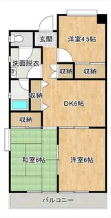 山中ハイツI【6階】の間取り