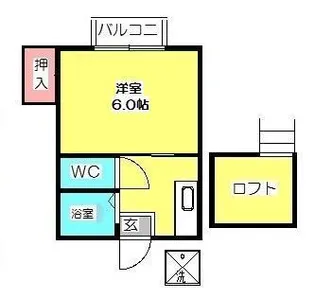 アートイン ライトブルーハウス【2階】の間取り