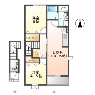 プチ・パステーク B【2階】の間取り