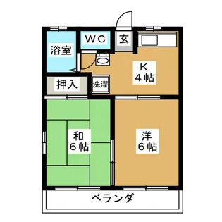 メゾンミヤコ湖北【2階】の間取り