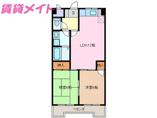 プラザコート宮の前【3階】の間取り