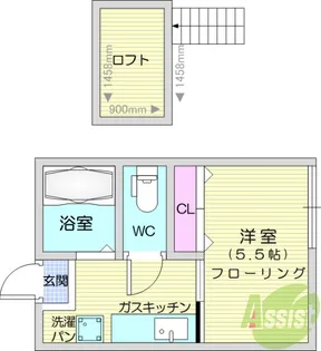 畳屋丁ハイツ【1階】の間取り