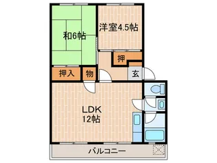 名谷農住B棟【4階】の間取り