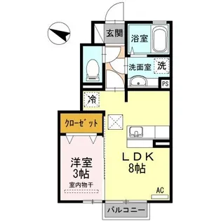 サニーフラット大道北 A【1階】の間取り