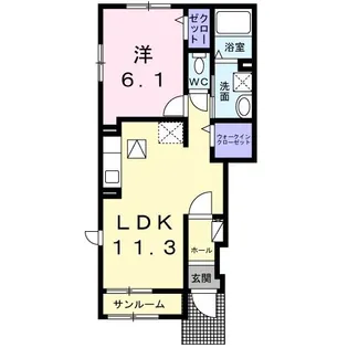 WesterlyGardenI【1階】の間取り