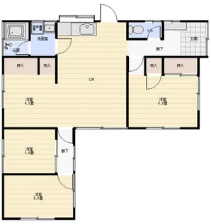 千葉県茂原市猿袋【一戸建】の間取り
