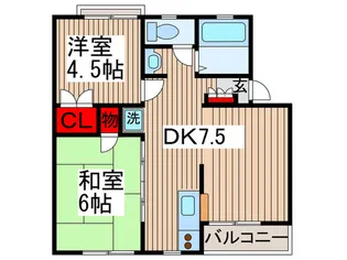 サンハウス今井A【2階】の間取り