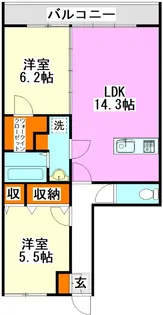 カーサ宮ノ前V【1階】の間取り