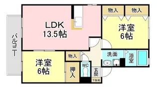 福岡県北九州市小倉南区中曽根東3【アパート】の間取り