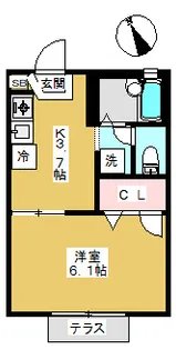 ディアス久米川【1階】の間取り