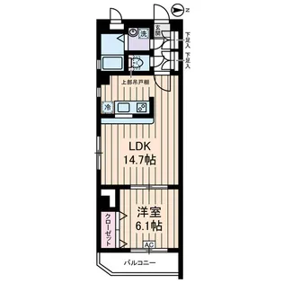 1LDKの間取り画像