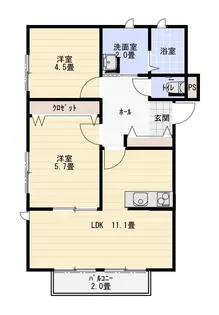 GARBO TAMANAWA【1階】の間取り